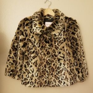 NWOT Juicy couture animal print faux fur jacket S
